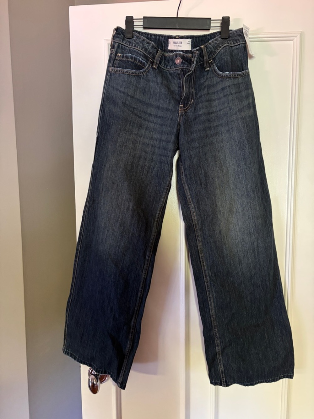Hollister Women's Dark Indigo Wide-Leg Jeans